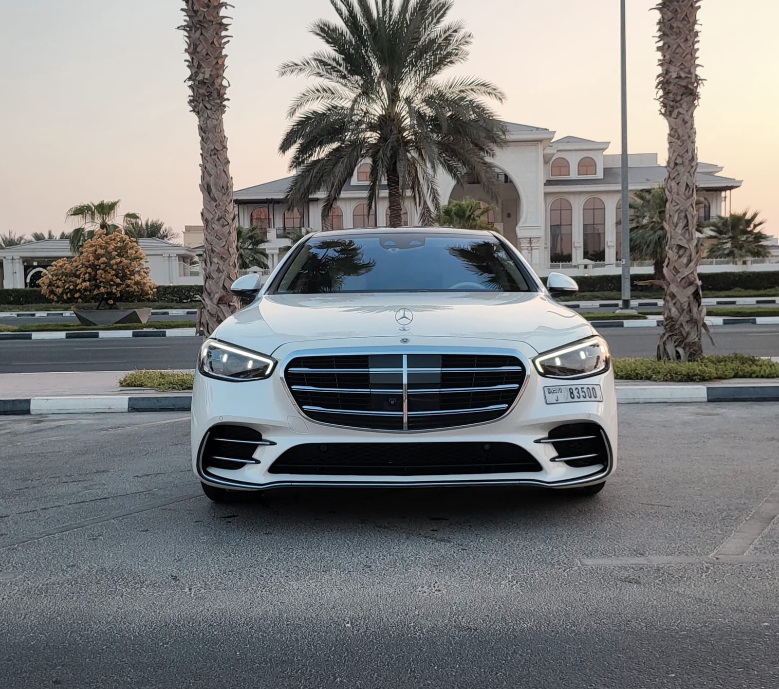 Mercedes S Class S500 White  2023 Hire dubai