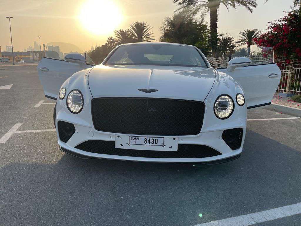 Bentley Continental GT White - Blue Interior  2021 Hire dubai
