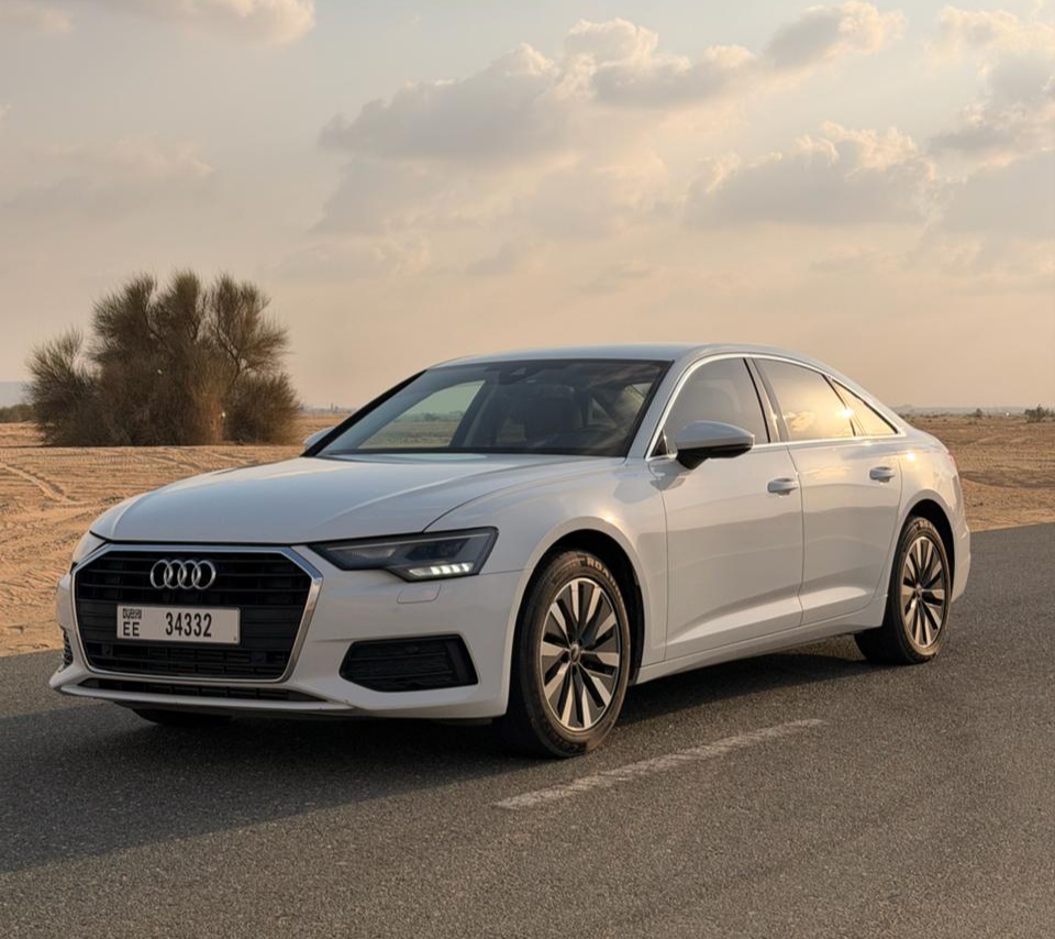 Audi A6 White Monthly Best Price  2023 Hire dubai