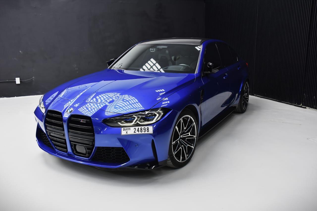 Bmw M3 Competition Blue without Deposit  2022 Hire dubai