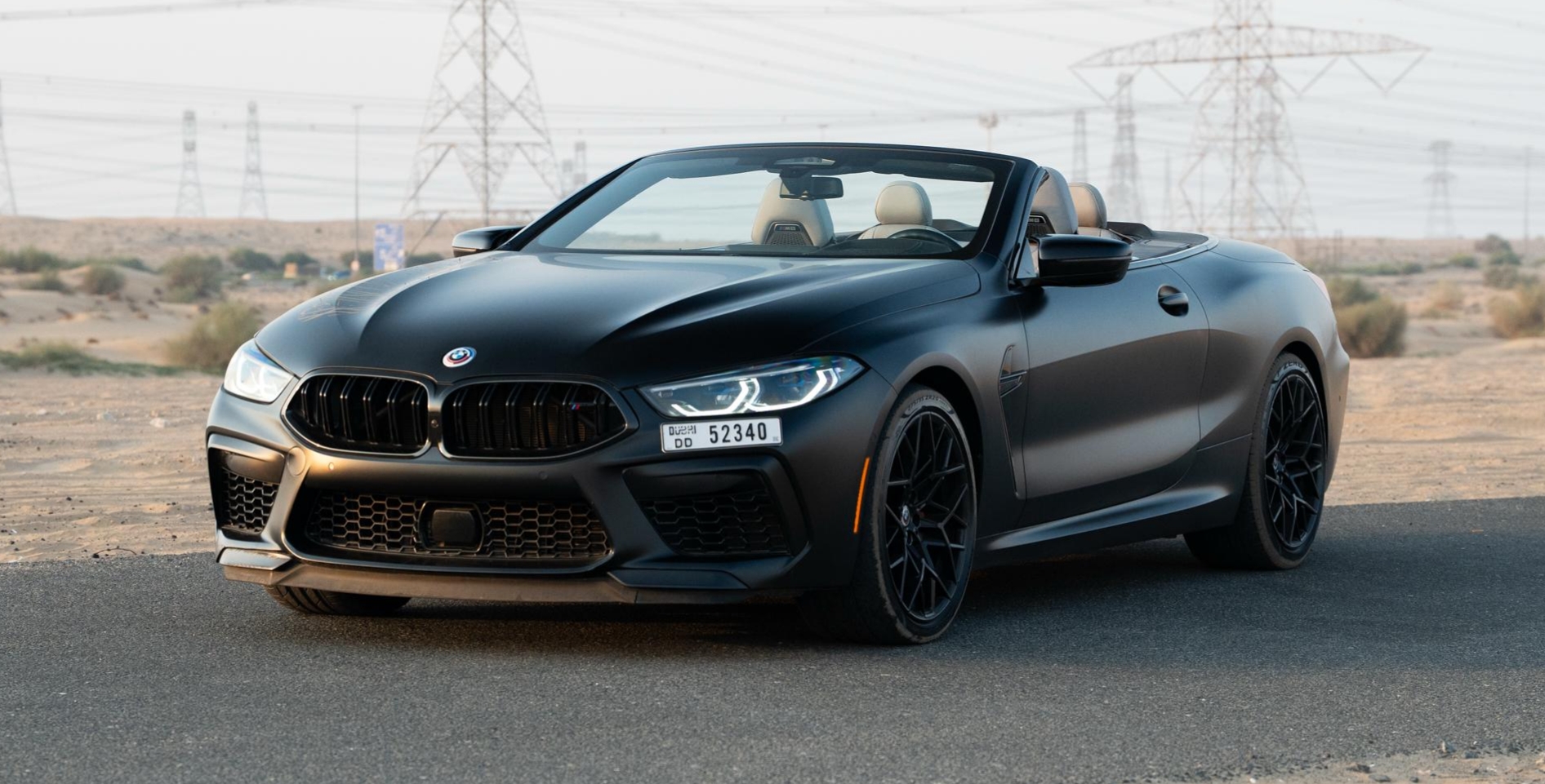 BMW M8 Competition cabriolet Carbon Black  2023 Hire dubai