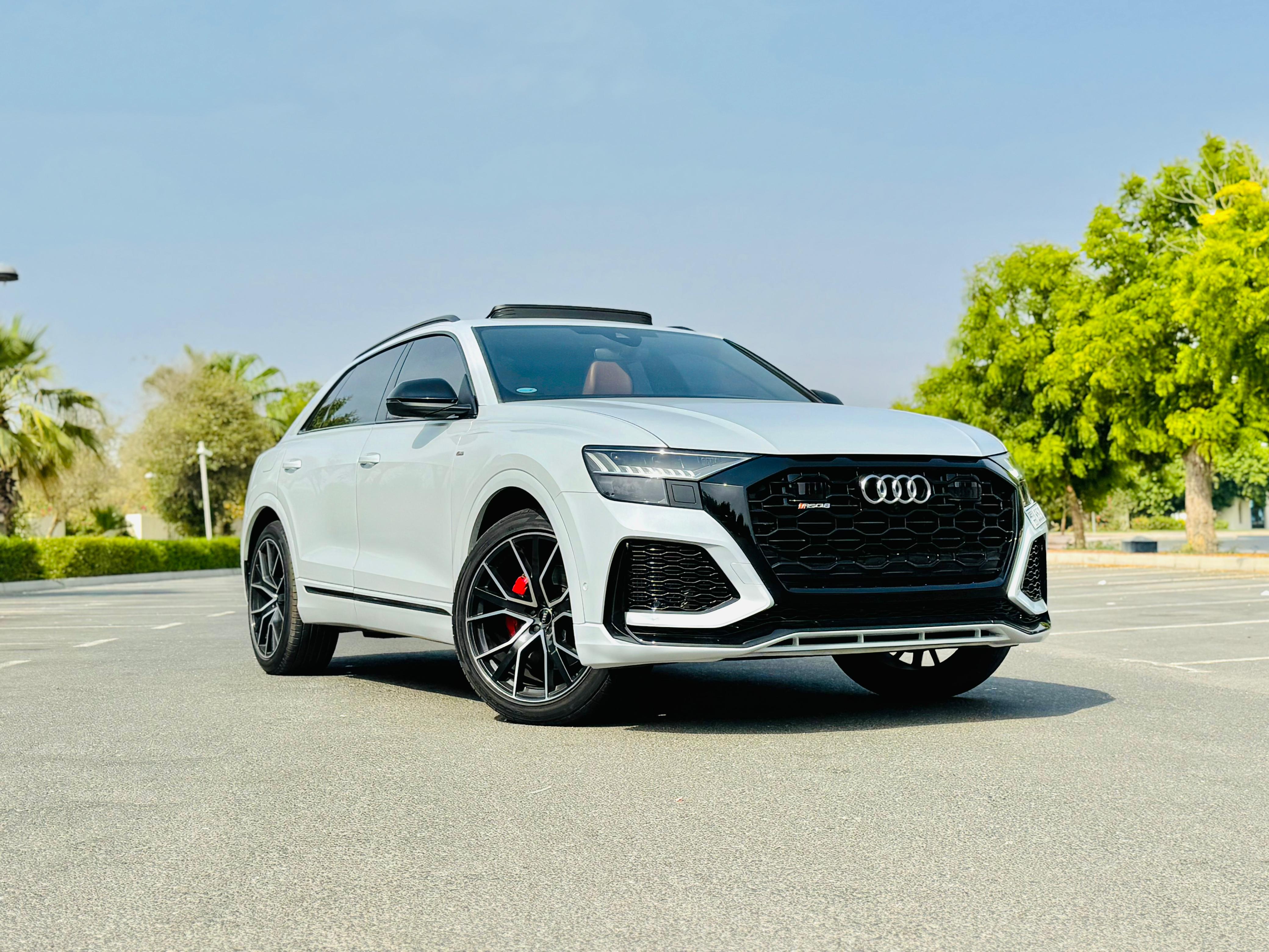 Audi RSQ8 White Monthly  2023 Hire dubai