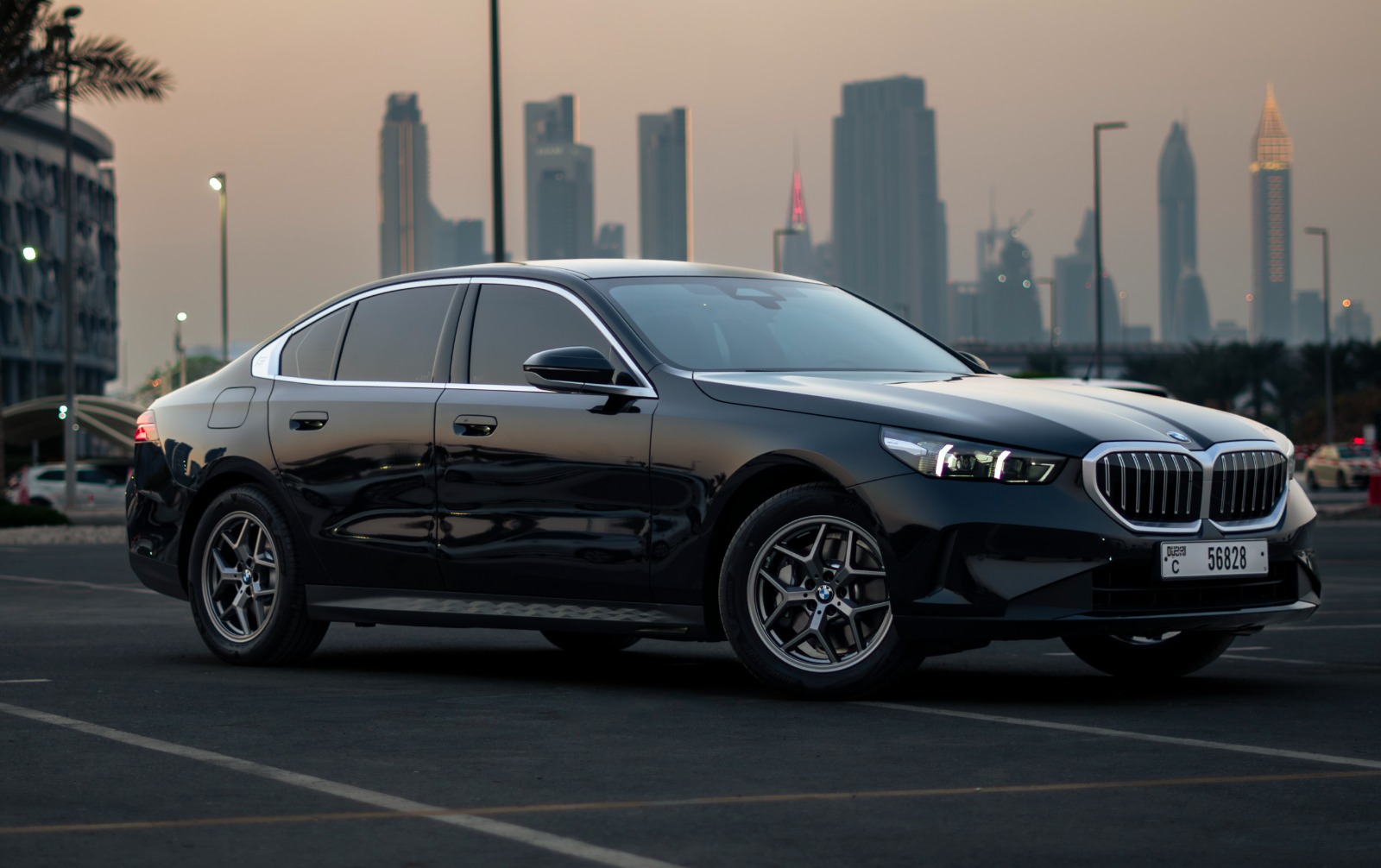 BMW 5 Series 520i Black interior Red  2026 Hire dubai