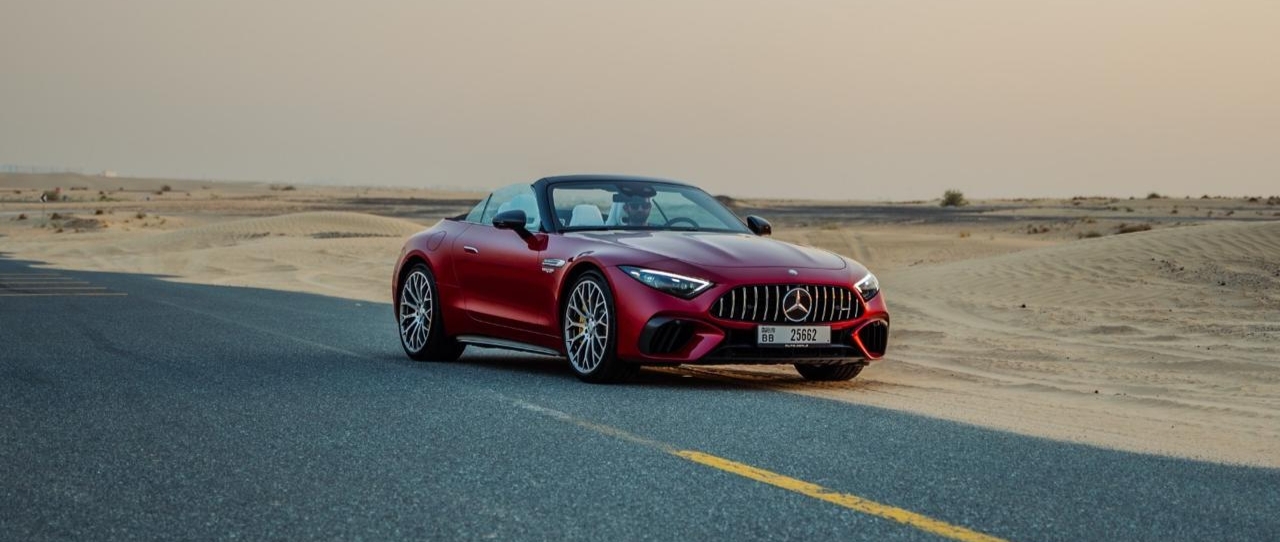 Mercedes AMG SL63 Red interior  White  2024 Hire dubai