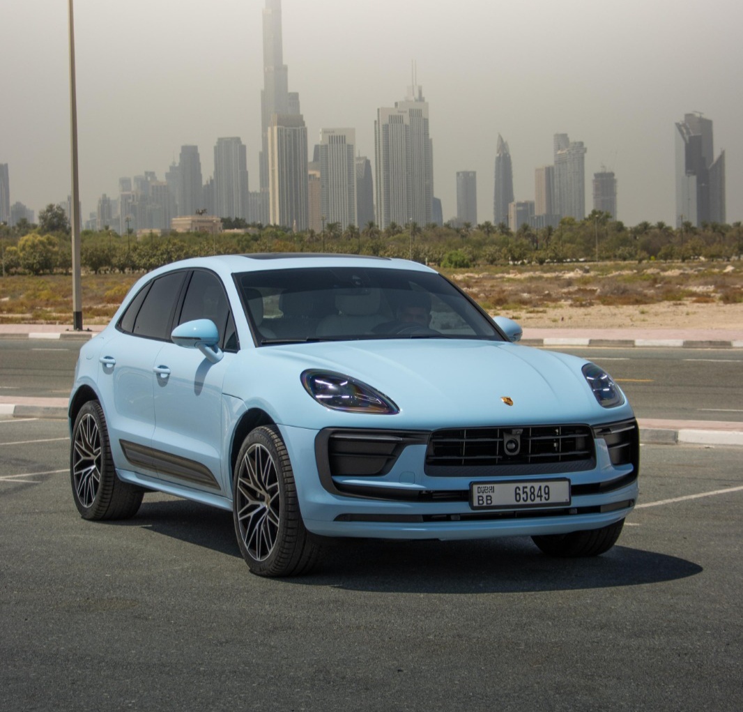 Porsche Macan Light Blue Monthly  2023 Hire dubai