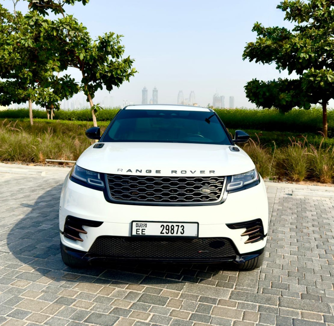 Cheap Range Rover Velar White Monthly  2022 Hire dubai