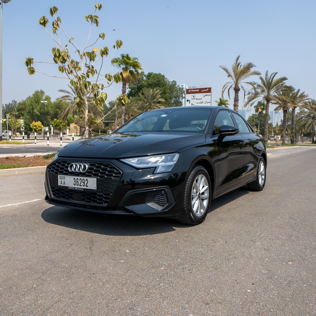Audi A3 Black Best Price Monthly without Deposit  2024 Hire dubai