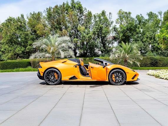 Rent Lamborghini Huracan ORANGE 2022 in Dubai , UAE 