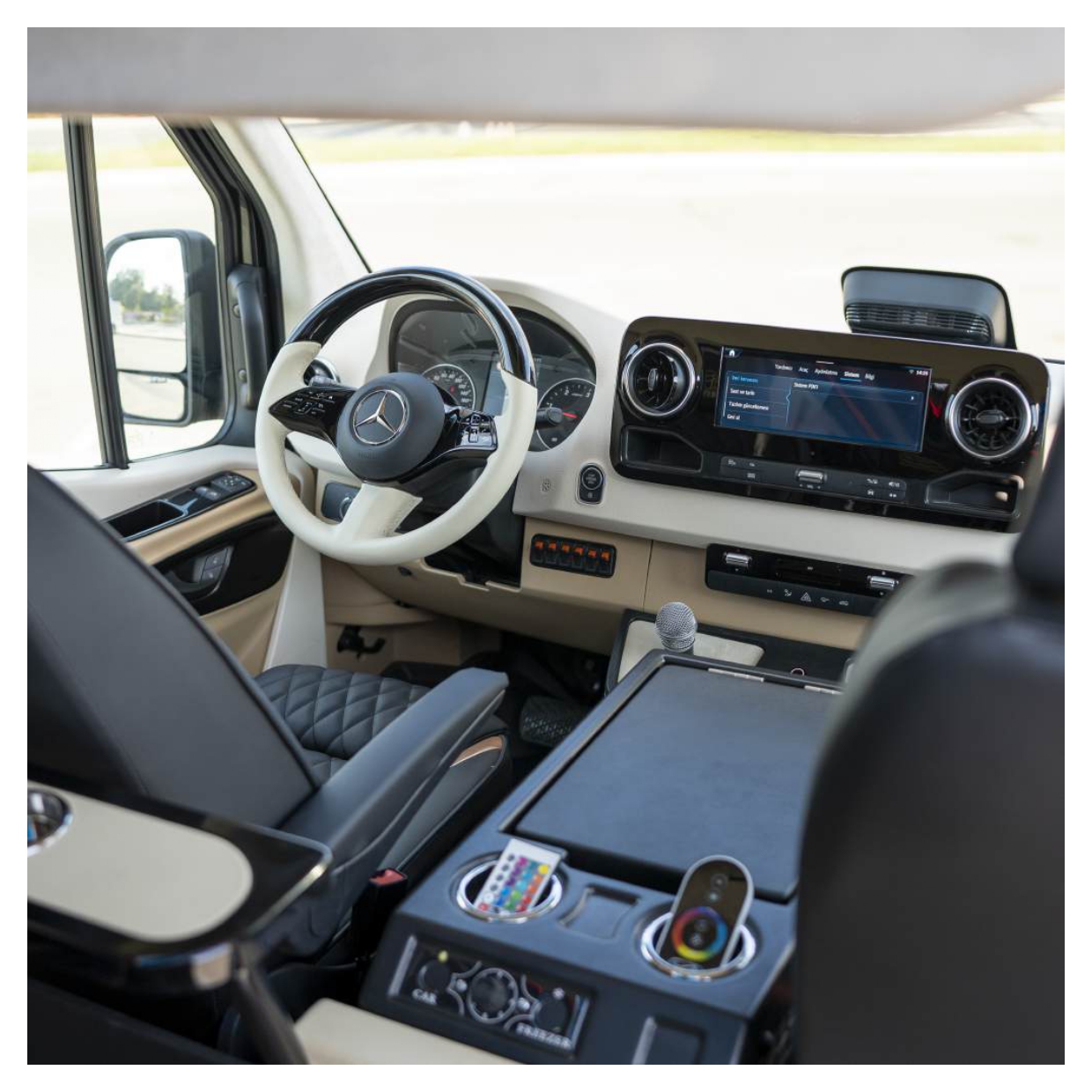 Rent Maybach Sprinter 19 Seater BLACK 2024 with chauffeur in Dubai , UAE 