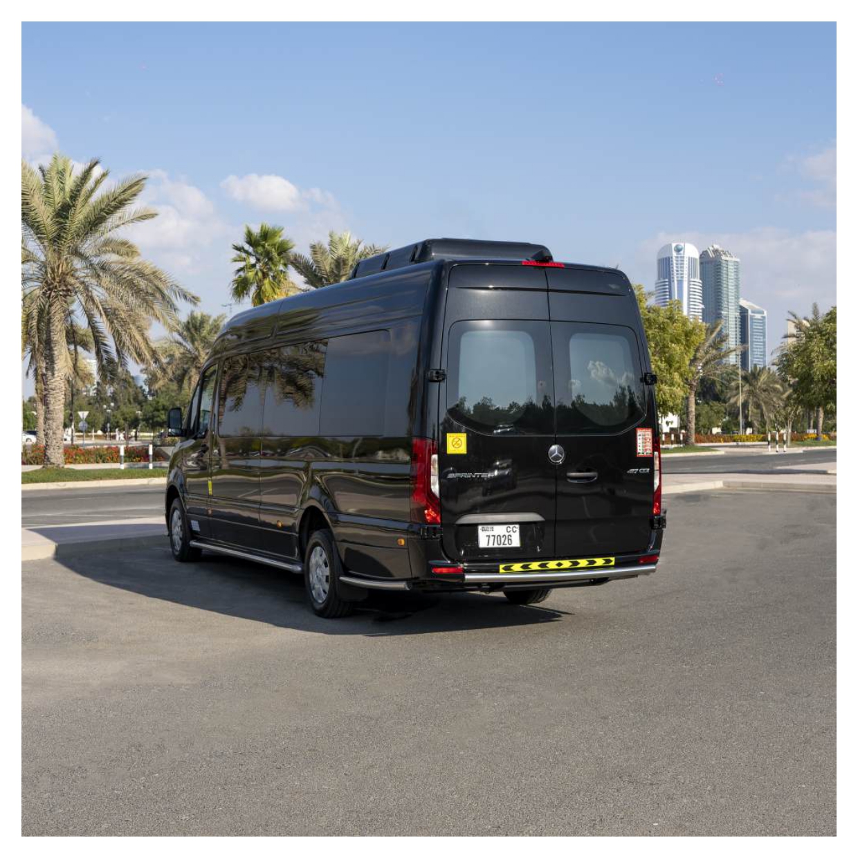 Rent Maybach Sprinter 19 Seater BLACK 2024 with chauffeur in Dubai , UAE 