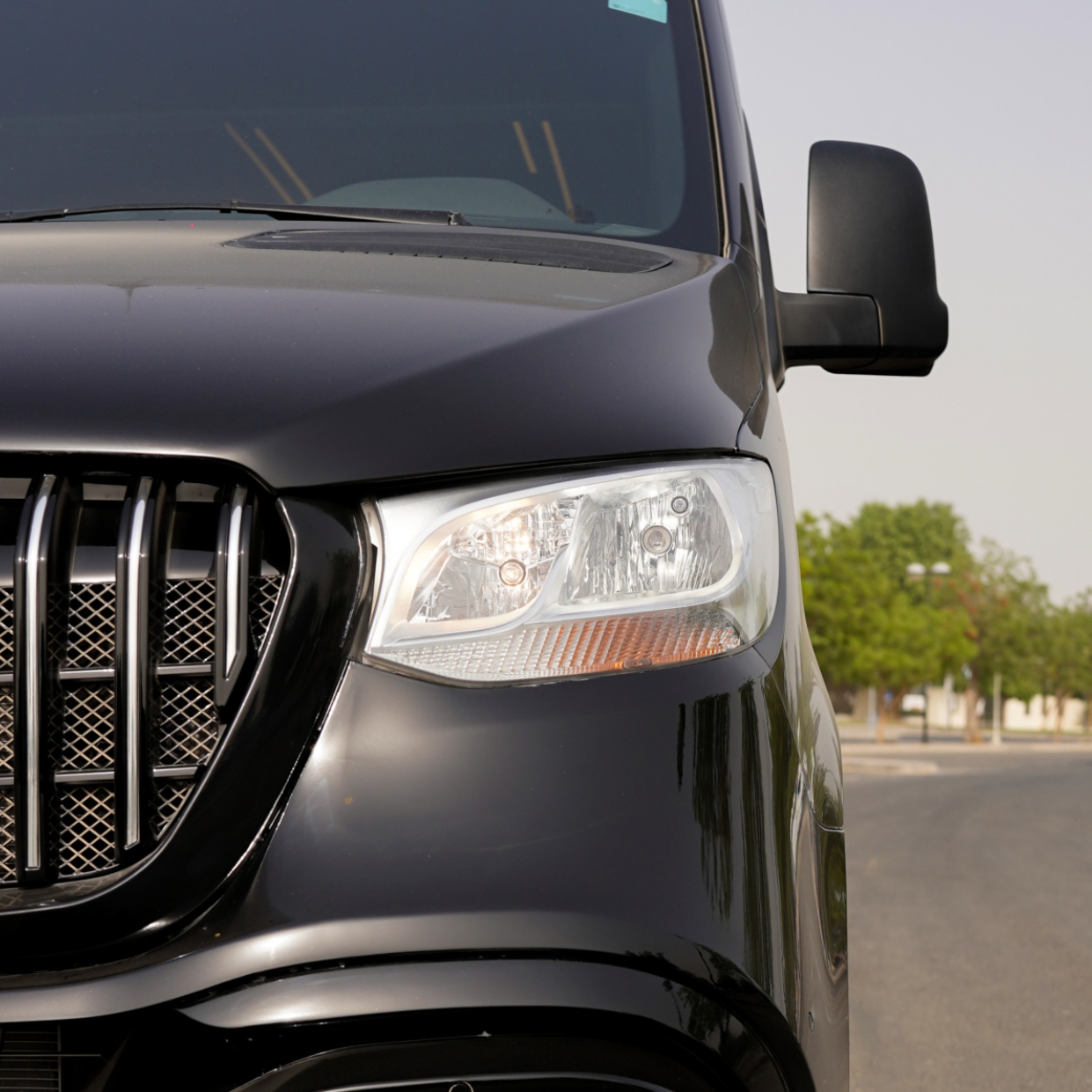 Rent Maybach Royal Sprinter 9 Seater BLACK 2025 with chauffeur in Dubai , UAE 