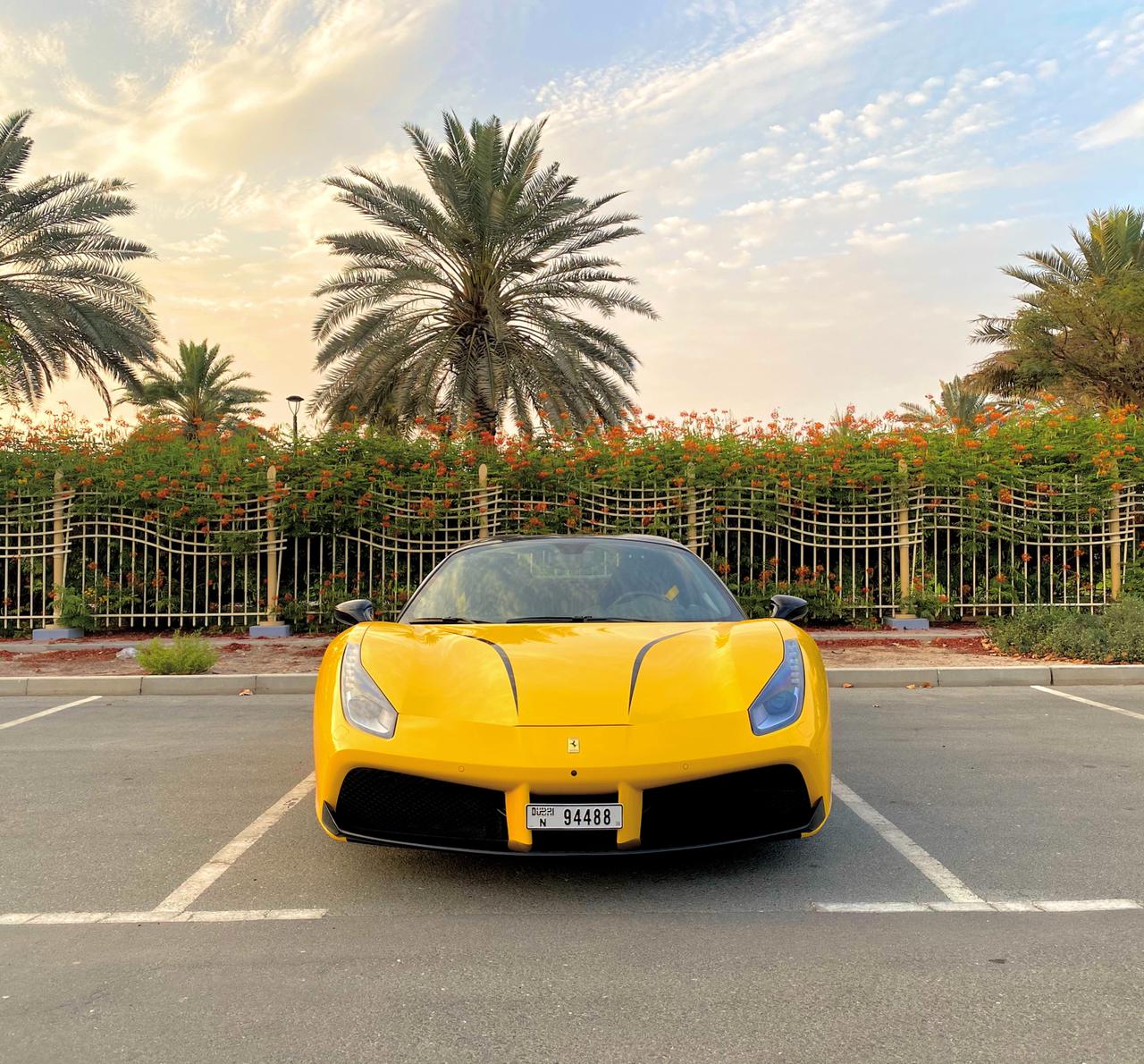 Rent Ferrari 488 YELLOW 2018 in Dubai , UAE 