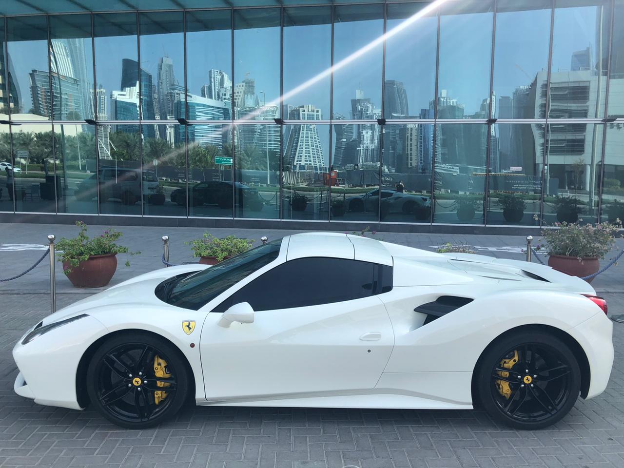 Rent Ferrari 488 WHITE 2018 in Dubai , UAE 