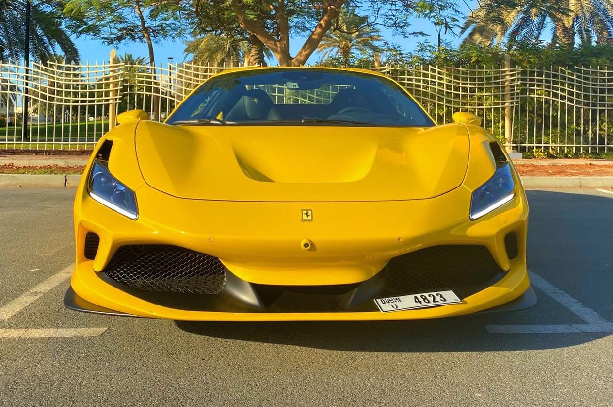 Rent Ferrari F8 YELLOW 2020 in Dubai , UAE 