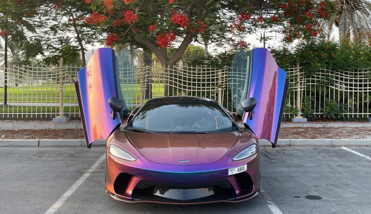 Rent McLaren Gt PURPLE 2020 in Dubai , UAE 