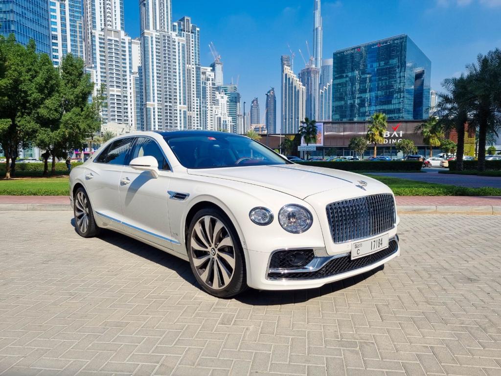 Rent Bentley Flying spur WHITE 2020 in Dubai , UAE 
