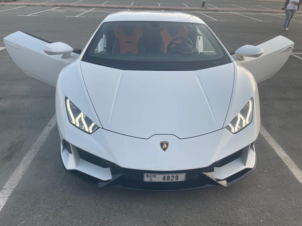 Rent Lamborghini Huracan WHITE 2021 in Dubai , UAE 
