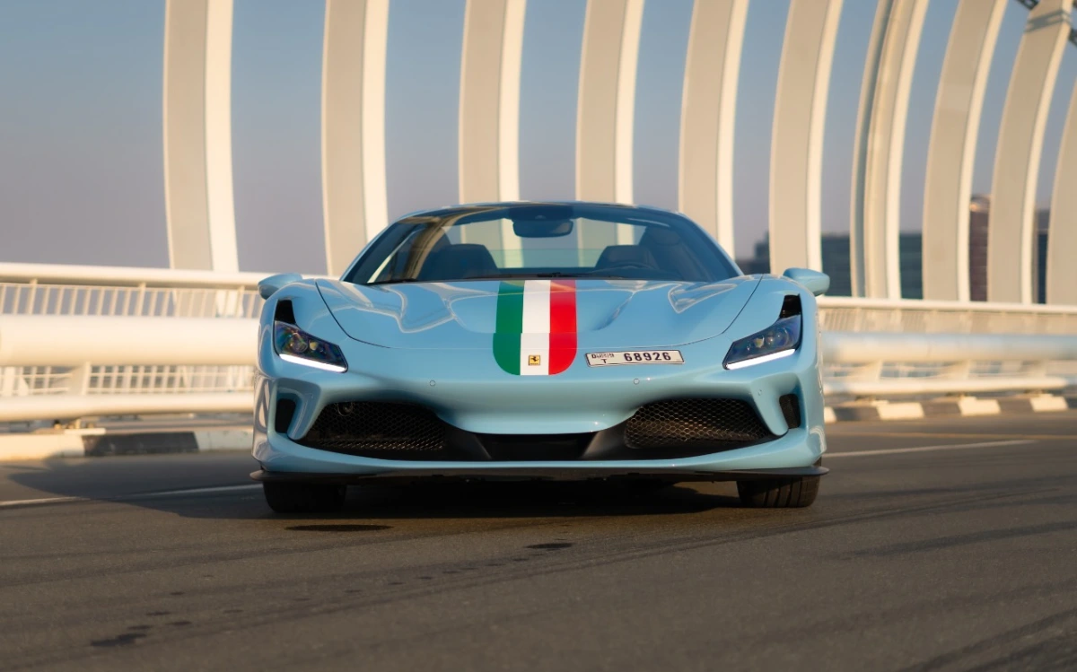 Rent Ferrari F8 BEIGE 2022 in Dubai , UAE 
