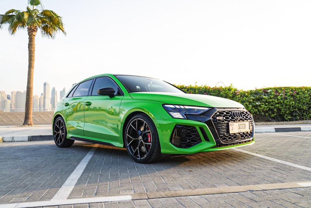 Rent Audi Rs3 GREEN 2024 in Dubai , UAE 