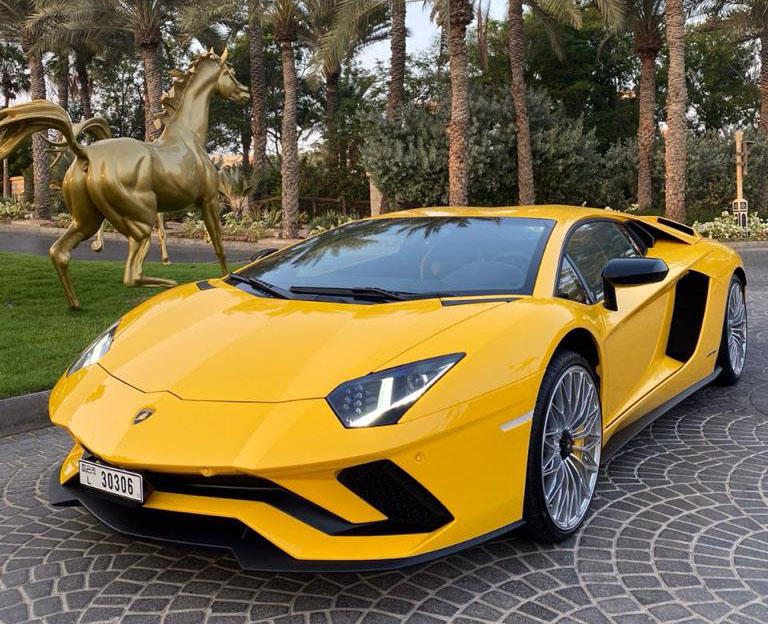 Rent Lamborghini Aventador YELLOW 2022 in Dubai , UAE 