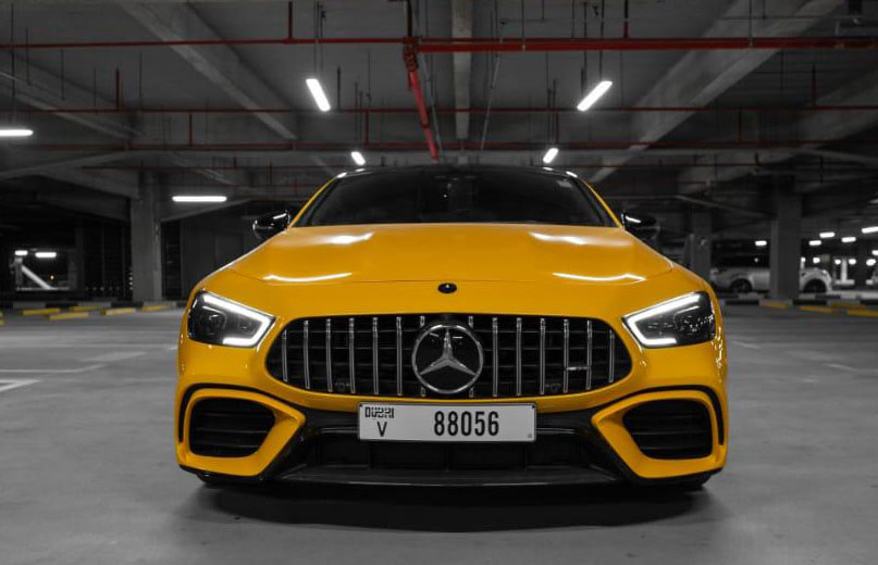 Rent Mercedes-Benz Gt YELLOW 2023 in Dubai , UAE 