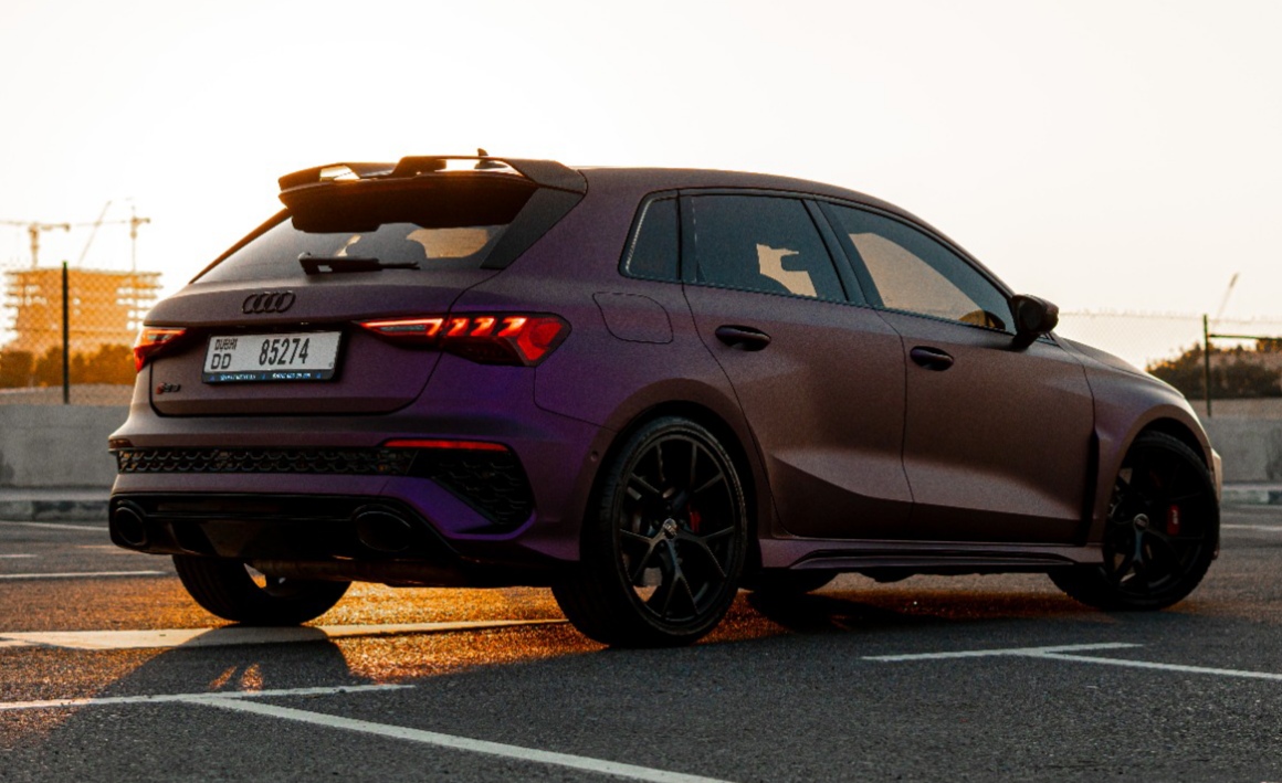 Rent Audi Rs3 Pink  2023 in Dubai , UAE 