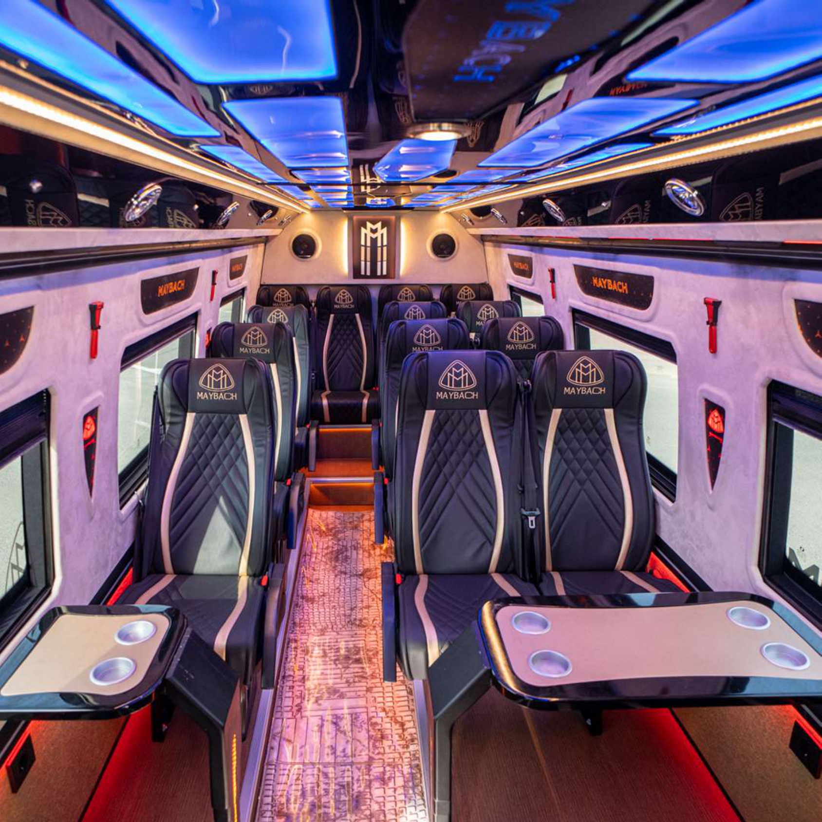 Rent Maybach Sprinter 16 Seater BLACK 2025 with chauffeur in Dubai , UAE 