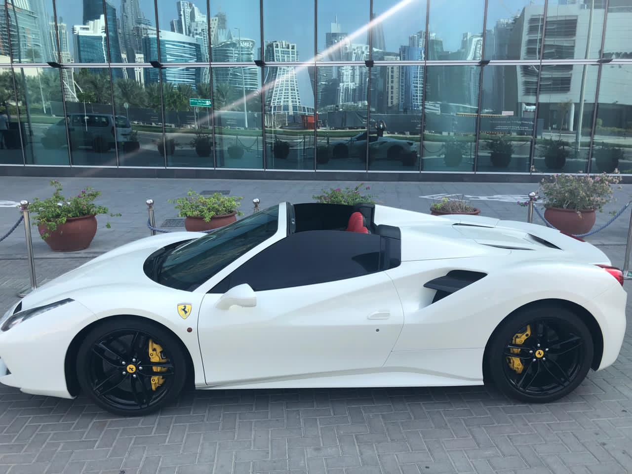 Rent Ferrari 488 WHITE 2018 in Dubai , UAE 