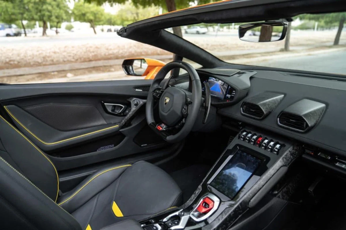 Rent Lamborghini Huracan ORANGE 2023 in Dubai , UAE 