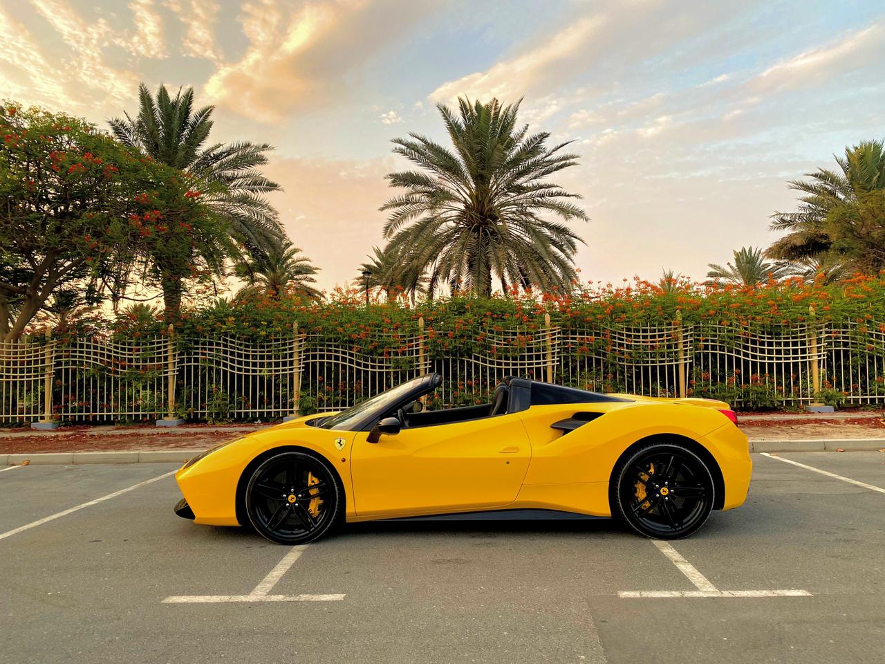 Rent Ferrari 488 YELLOW 2018 in Dubai , UAE 