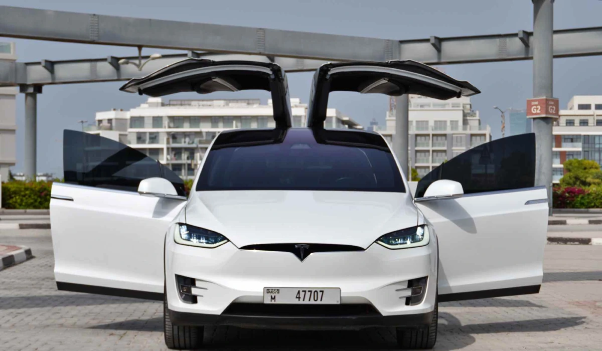 Rent Tesla Model x WHITE 2022 in Dubai , UAE 