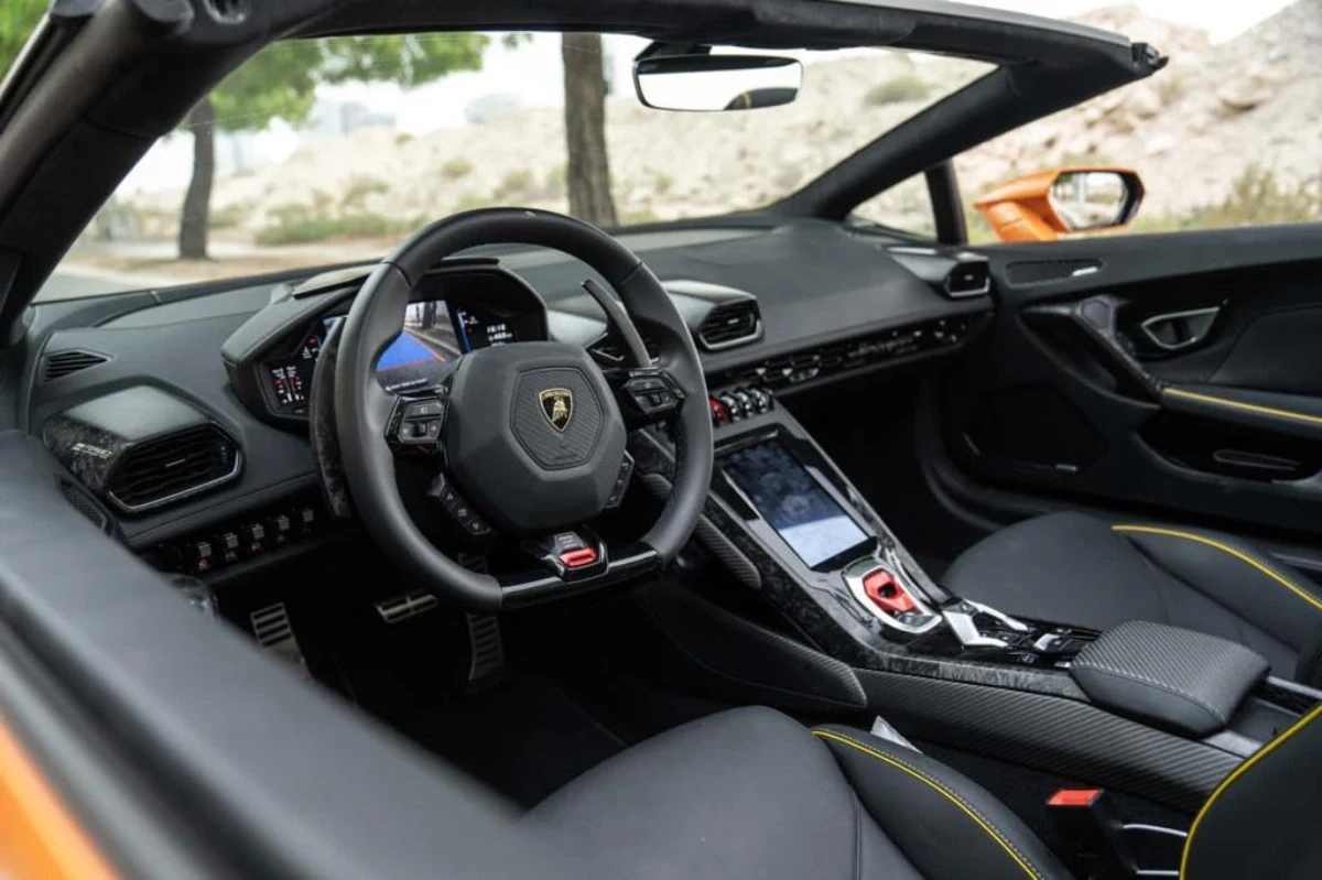 Rent Lamborghini Huracan ORANGE 2023 in Dubai , UAE 