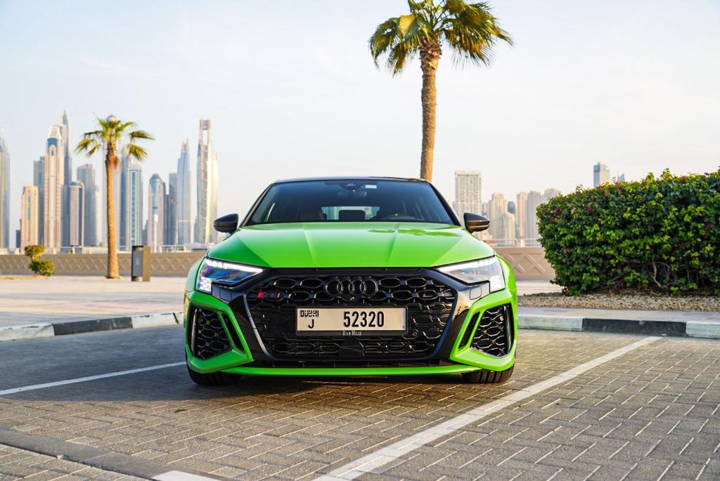 Rent Audi Rs3 GREEN 2024 in Dubai , UAE 