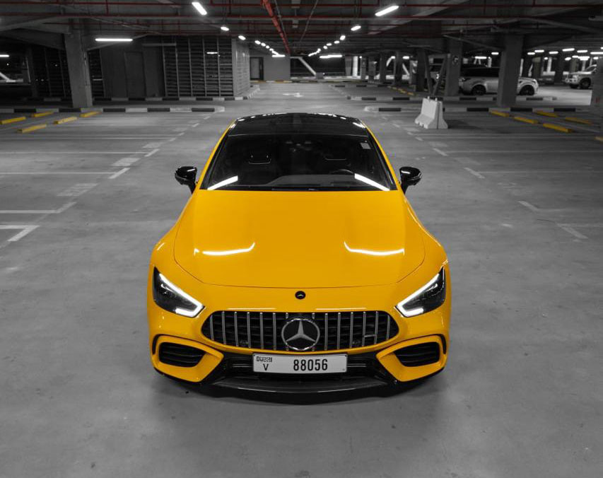 Rent Mercedes-Benz Gt YELLOW 2023 in Dubai , UAE 