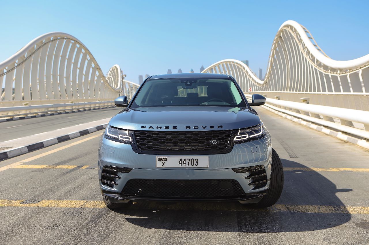 Rent Range-Rover Velar BLUE 2023 in Dubai , UAE 