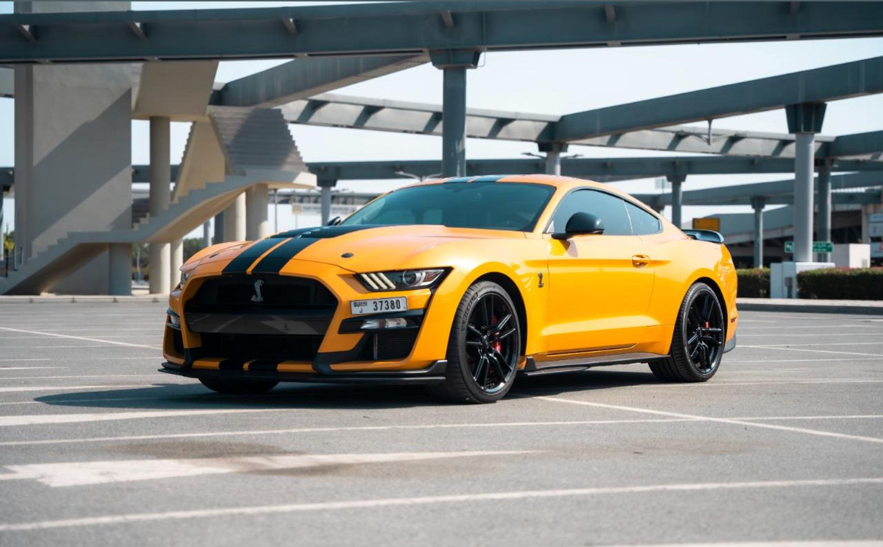 Rent Ford Mustang ORANGE 2023 in Dubai , UAE 