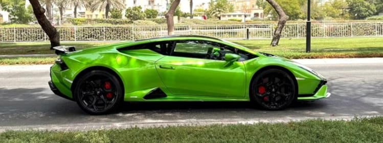 Rent Lamborghini Huracan GREEN 2024 in Dubai , UAE 