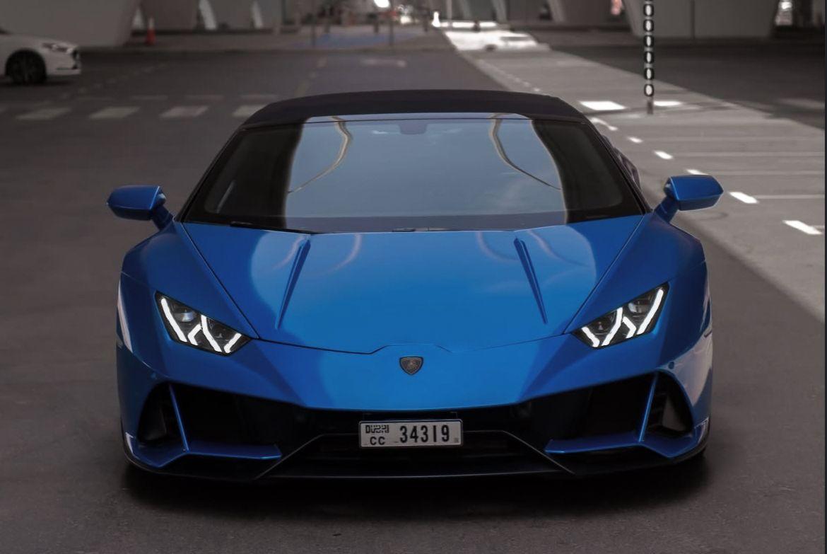 Rent Lamborghini Evo BLUE 2021 in Dubai , UAE 
