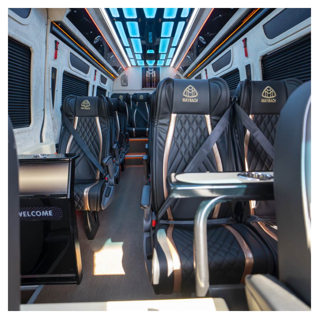 Rent Maybach Sprinter 19 Seater BLACK 2024 with chauffeur in Dubai , UAE 