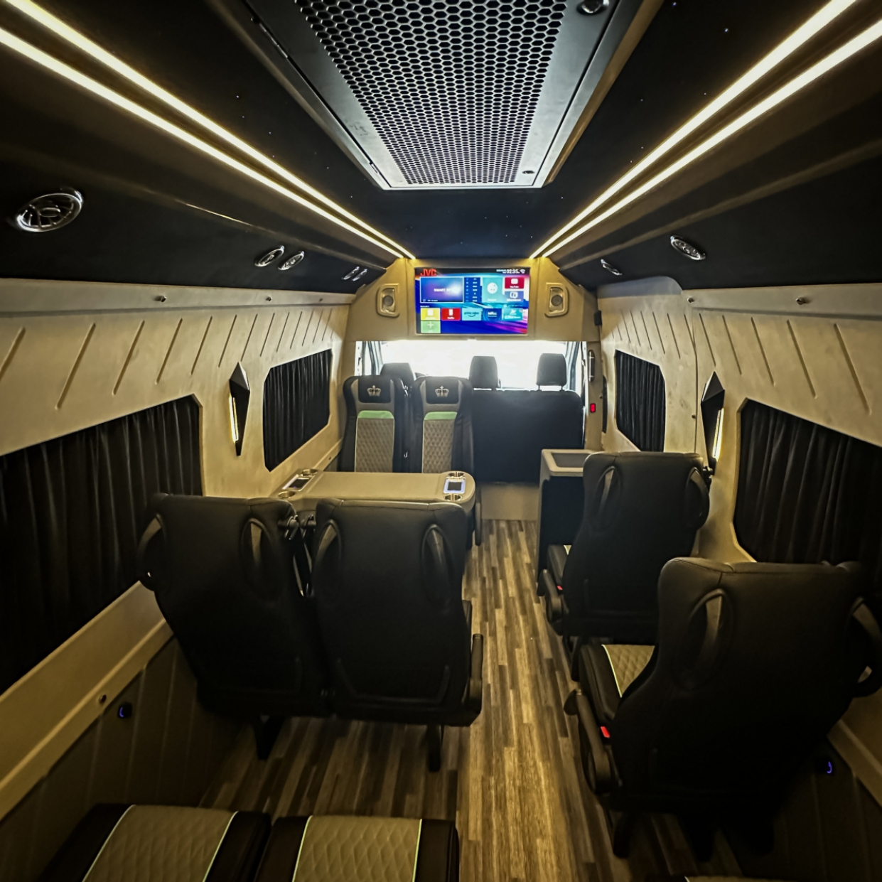 Rent Maybach Royal Sprinter 9 Seater BLACK 2025 with chauffeur in Dubai , UAE 