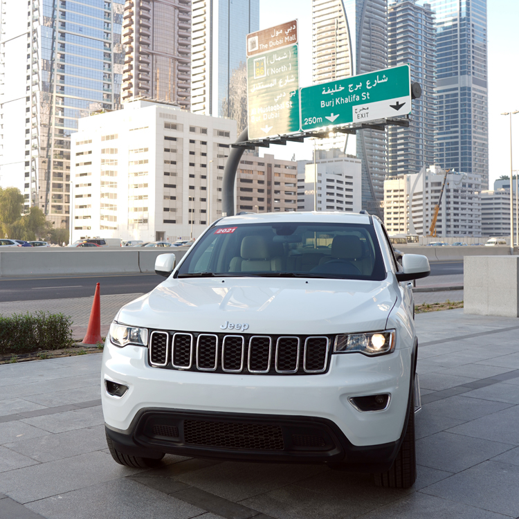 Rent Jeep Grand cherokee WHITE 2021 in Dubai , UAE 