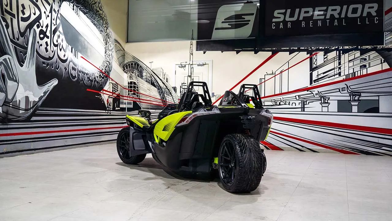 Rent Polaris Slingshot GREEN 2021 in Dubai , UAE 