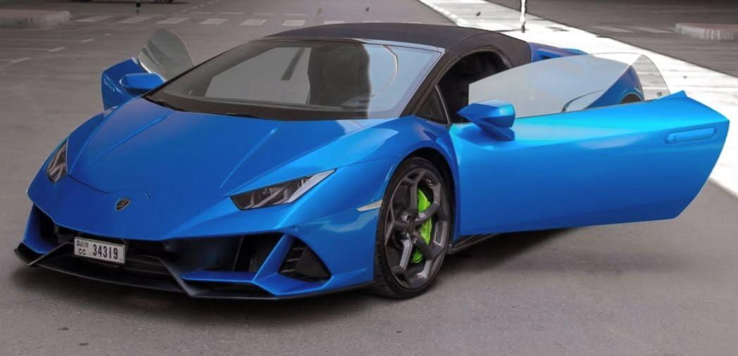 Rent Lamborghini Evo BLUE 2021 in Dubai , UAE 