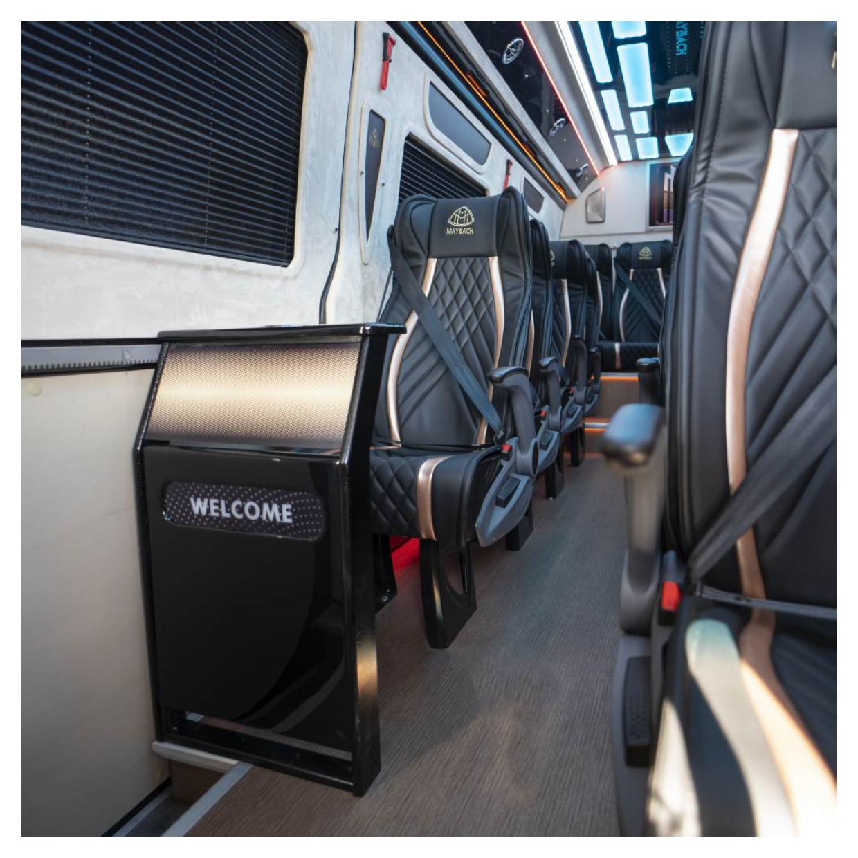 Rent Maybach Sprinter 19 Seater BLACK 2024 with chauffeur in Dubai , UAE 