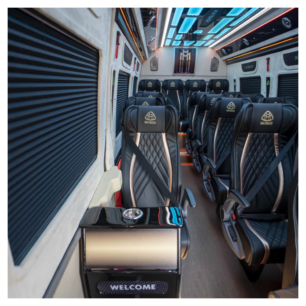 Rent Maybach Sprinter 19 Seater BLACK 2024 with chauffeur in Dubai , UAE 