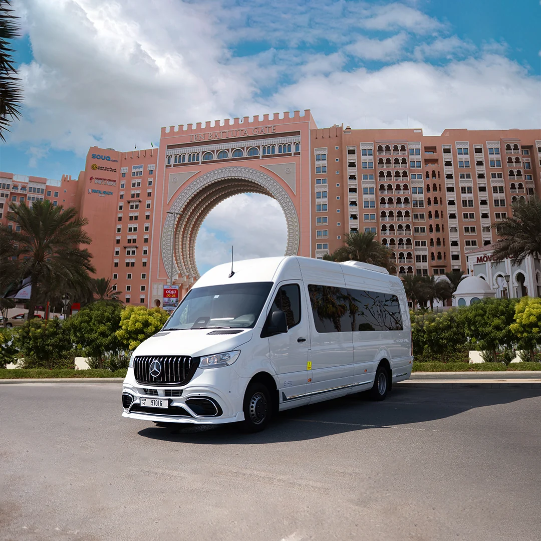 Rent Maybach Royal Sprinter 9 Seater WHITE 2025 with chauffeur in Dubai , UAE 