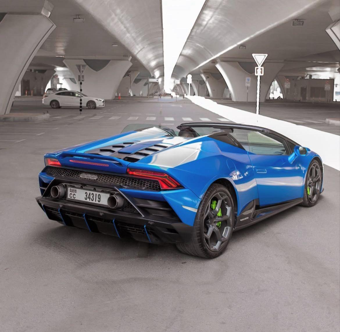 Rent Lamborghini Evo BLUE 2021 in Dubai , UAE 