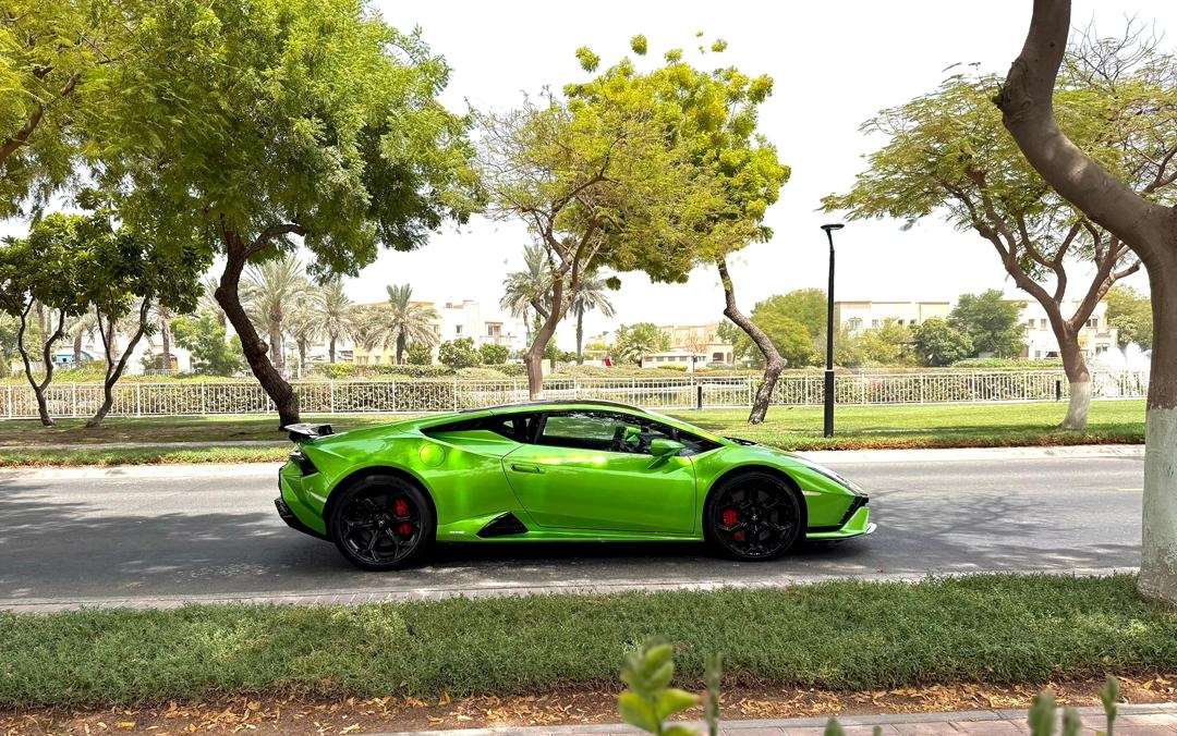 Rent Lamborghini Evo GREEN 2024 in Dubai , UAE 
