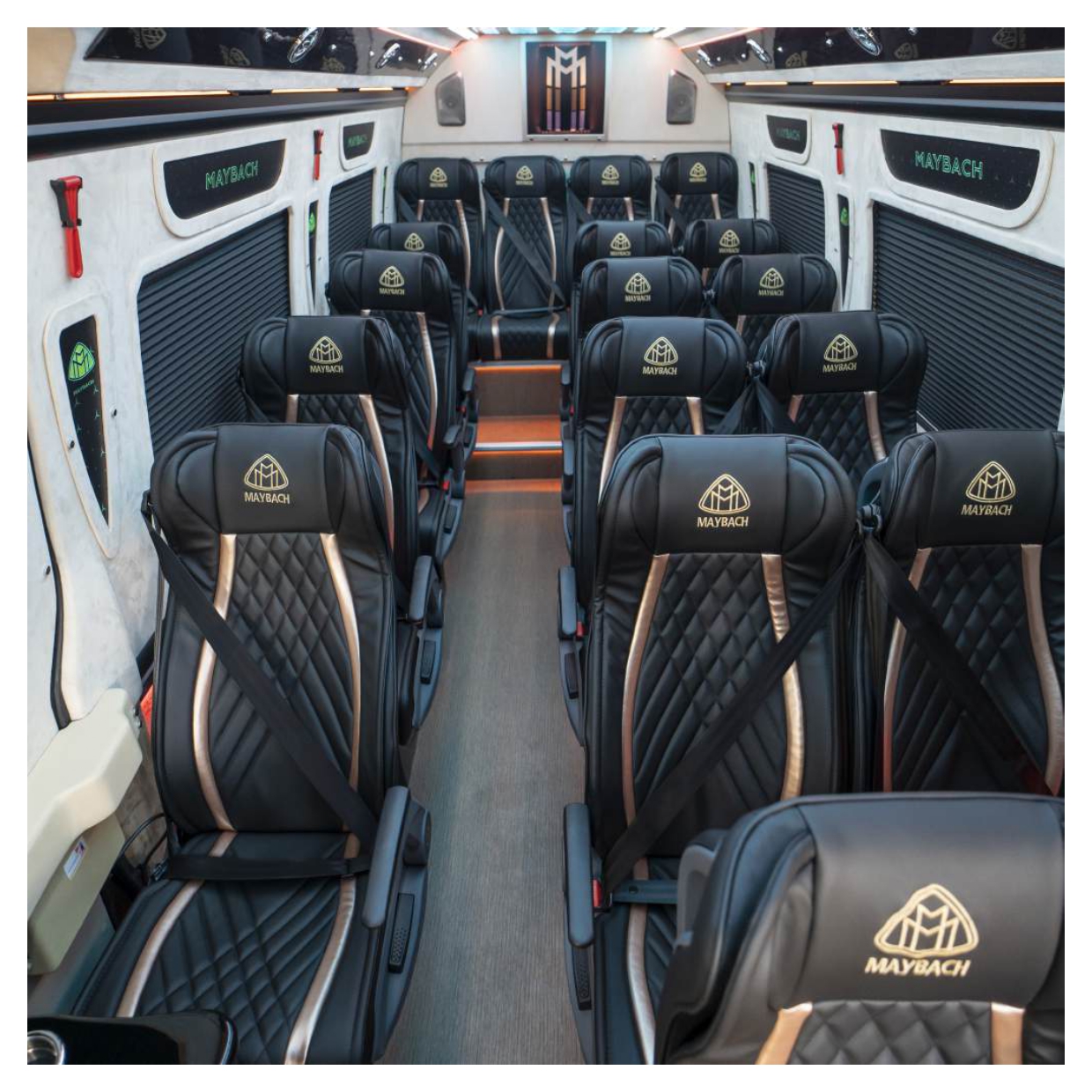 Rent Maybach Sprinter 19 Seater BLACK 2024 with chauffeur in Dubai , UAE 