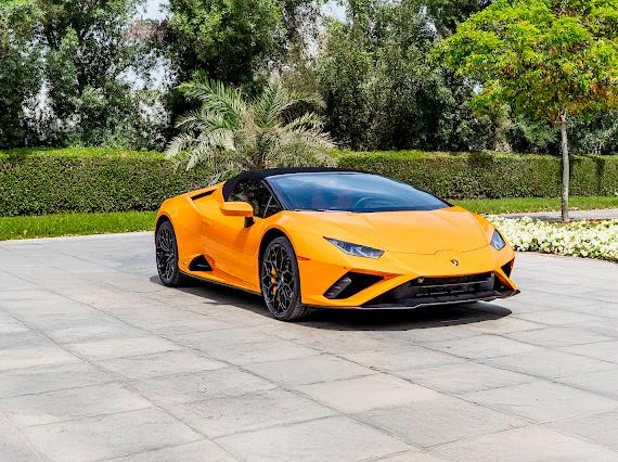 Rent Lamborghini Huracan ORANGE 2022 in Dubai , UAE 